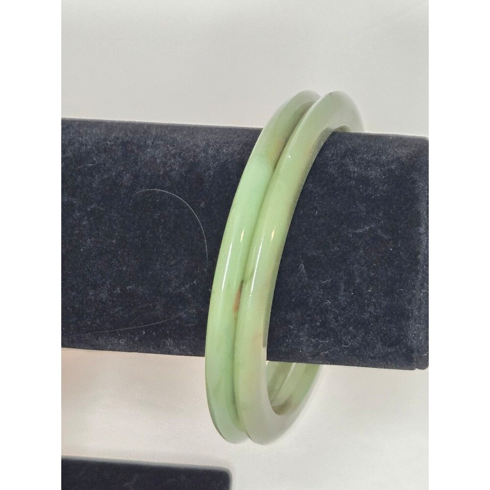 Faux Jade Bangles set of 2 Acrylic